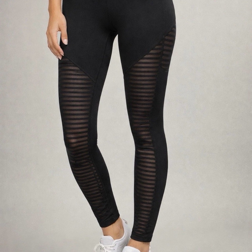 90 Degree By Reflex Black Mesh Leggings Women XL